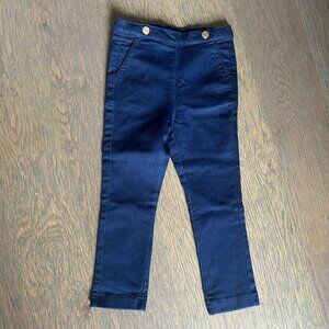 NWOT Jacadi Girls Elastic Waist Slip-On Legging Jeggings Pants Navy Size 4